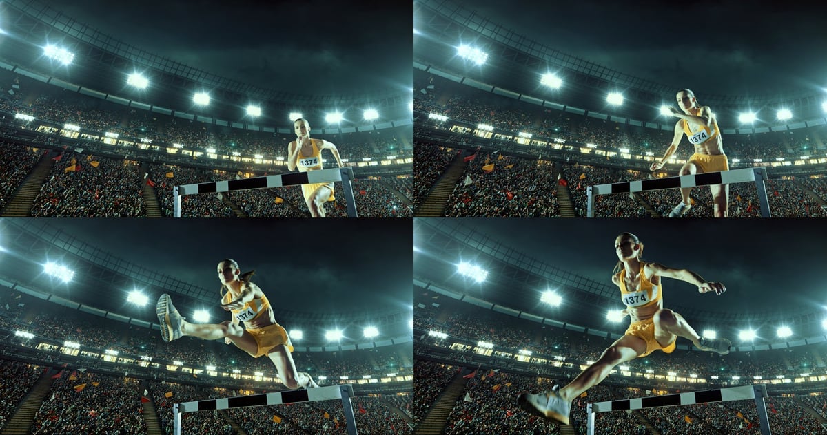 Athlete competing on a professional sports arena